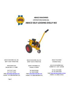 ABACO MACHINES OPERATION MANUAL