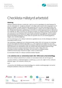 Checklista målstyrd arbetstid Akademikerförbunden_1L