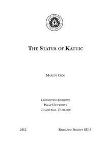 THE STATUS OF KATUIC  MARCUS CHOO