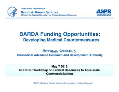 BARDA Funding Opportunities:Developing Medical Countermeasures