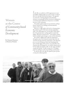 I Women at the Centre of Community-based Economic Development