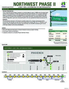 valleymetro.org/northwest  NORTHWEST PHASE II LIGHT RAIL EXTENSION TO METROCENTER  REPORT CARD