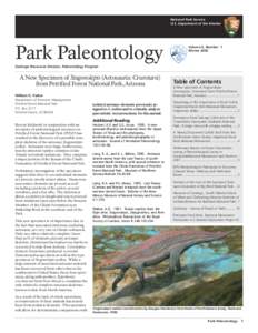 National Park Service U.S. Department of the Interior Park Paleontology  Volume 6, Number 1