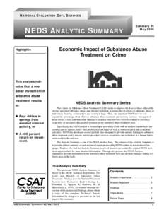 Economic Impact of Substance Abuse Treatment on Crime