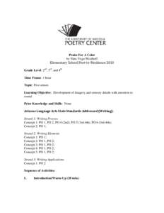 The University of Arizona Poetry Center Lesson Plan Template