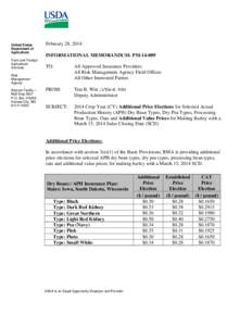 United States Department of Agriculture Farm and Foreign Agricultural Services