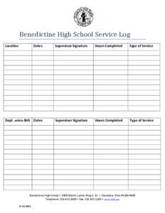 Microsoft Word - Benedictine High School Service Log