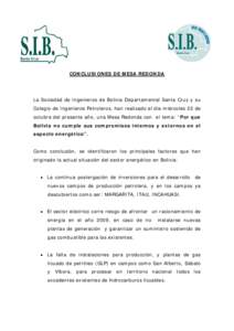 CONCLUSIONES MESA REDONDA SIB-CIP