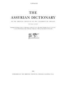 Ninawa Governorate / Miguel Civil / University of Chicago Oriental Institute / Wilfred G. Lambert / Emar / Assur / Nineveh / Babylon / Simo Parpola / Asia / Fertile Crescent / Akkadian language