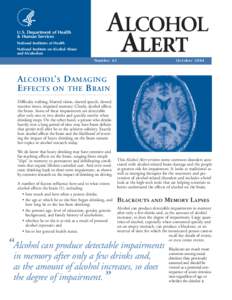 U.S. Department of Health & Human Services National Institutes of Health National Institute on Alcohol Abuse and Alcoholism Number 63