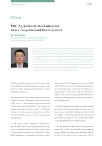 041  Regional Forum on Sustainable Agricultural Mechanization in Asia and the Pacific