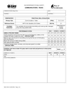 OHIO DEPARTMENT OF PUBLIC SAFETY  COMMUNICATIONS - RADIO CANDIDATE NAME (Please Print)  DATE