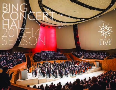 BING CONCERT HALL 2013–14 SEASON