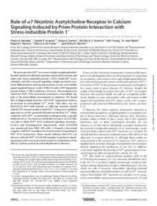 THE JOURNAL OF BIOLOGICAL CHEMISTRY VOL. 285, NO. 47, pp[removed]–36550, November 19, 2010 © 2010 by The American Society for Biochemistry and Molecular Biology, Inc. Printed in the U.S.A. Role of ␣7 Nicotinic Acetylc