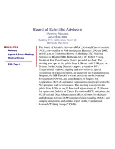 NCIDEA: Board of Scientific Advisors Meeting Minutes of June 29-30, 2006