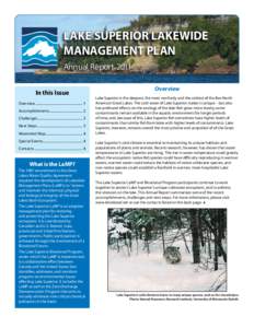 LAKE SUPERIOR LAKEWIDE  MANAGEMENT PLAN Annual Report 2011 In this Issue Overview ........................................................ 1