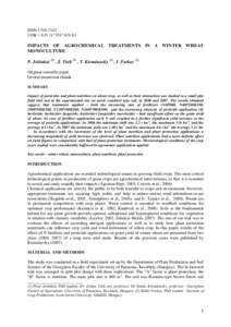 Results of agrochemical treatments in a winter wheat monoculture