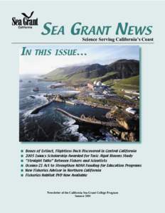 SEA GRANT NEWS  Science Serving California’s Coast IN