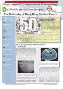 VOL 10 ISSUE 2  MAY 2011 Department of Orthopaedics & Traumatology gy