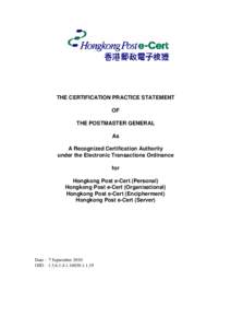 Public key certificate / Certificate authority / Revocation list / Root certificate / Hongkong Post / CERT Group of Companies / Academic certificate / Public key infrastructure / X.509 / Cryptography / Public-key cryptography / Key management