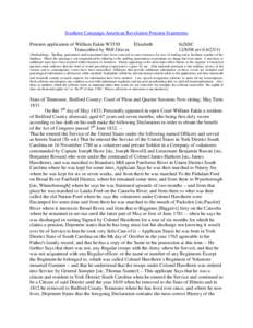 Southern Campaign American Revolution Pension Statements Pension application of William Eakin W3530 Elizabeth Transcribed by Will Graves  fn26SC