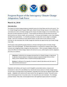 Progress Report of the Interagency Climate Change Adaptation Task Force
