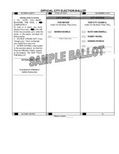 OFFICIAL CITY ELECTION BALLOT A GUTHRIE COUNTY  B