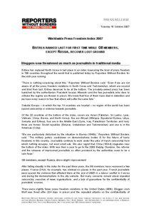 PRESS RELEASE Tuesday 16 October 2007