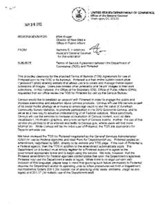 UNITED STATES DEPARTMENT OF COMMERCE Office of the General Counsel Washington. D.C[removed]JAN 3 () 20t3 MEMORANDUM FOR: