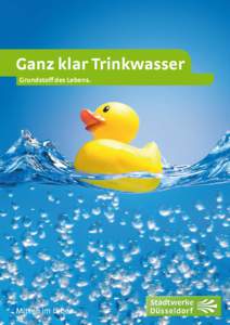 Ganz klar Trinkwasser Grundstoff des Lebens. Mitten im Leben.  Wasser für Düsseldorf