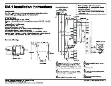 RM-1 Installation Instructions DESCRIPTION Note: Consult the 4600 Installation and Operating Manual for transmitter and receiver connection definition.