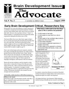 Brain Development Issue TENNESSEE COMMISSION ON CHILDREN AND YOUTH