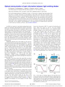 Spectroscopy / Theoretical computer science / Light-emitting diode / Circular polarization / Magnetic circular dichroism / Spin / Physics / Spintronics / Polarization