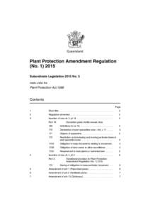 Queensland  Plant Protection Amendment Regulation (No[removed]Subordinate Legislation 2015 No. 5 made under the