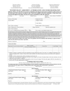 WESTERN DEANS’ AGREEMENT: AUTHORIZATION AND COURSE REGISTRATION
