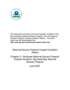 National Estuary Program Coastal Condition Report, NEP CCR - Chapter 3, Massachusetts Bays Program through Peconic Estuary Program