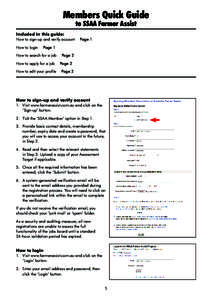 Members Quick Guide to SSAA Farmer Assist Included in this guide: How to sign-up and verify account  Page 1 How to login  Page 1