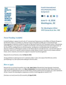 Fourth International ICES/PICES/IOC/FAO Symposium June 4 – 8, 2018 Washington, DC