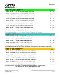 Prices Effective[removed]CONFIDENTIAL ®  OPEN FRAME DIESEL GENERATOR