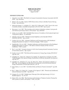 BIBLIOGRAPHY Dean C. Hines, Ph.D. August 26, 2007 REFEREED PAPERS (108): 1.