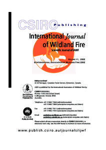 P u b l i s h i n g  International Journal of Wildland Fire Scientific Journal of IAWF