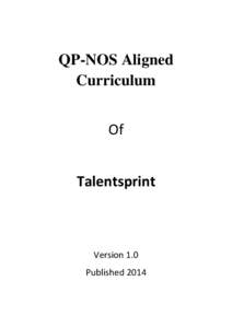 QP-NOS Aligned Curriculum Of Talentsprint  Version 1.0