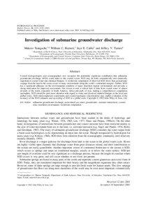 Investigation of submarine groundwater discharge
