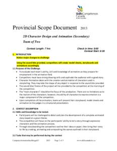 Provincial Scope Document[removed]2D Character Design and Animation (Secondary) Team of Two