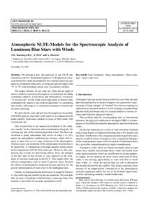 A&A manuscript no. (will be inserted by hand later) ASTRONOMY AND ASTROPHYSICS