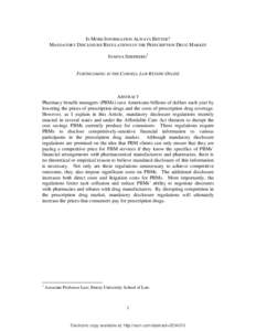 Medicine / Pharmaceuticals policy / Pharmacy benefit management / Pharmacy / Linda Cahn / Online pharmacy / Pharmaceutical sciences / Pharmacology / Health