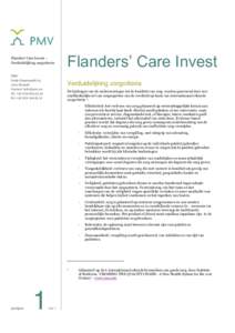 Flanders’ Care Invest – Verduidelijking zorgcriteria PMV Oude GraanmarktBrussel