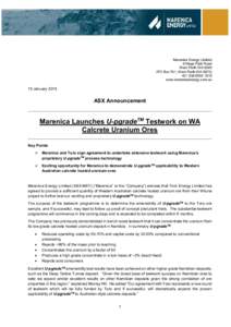 Marenica Energy Limited 6 Kings Park Road West Perth WA[removed]PO Box 761, West Perth WA 6872) +[removed] www.marenicaenergy.com.au