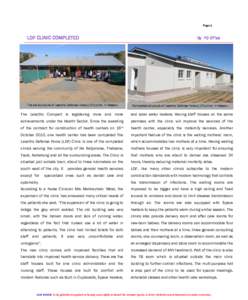 Page 1  LDF CLINIC COMPLETED The old structure of Lesotho Defense Force (LDF) clinic in Maseru