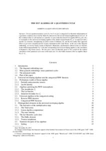 THE EXT ALGEBRA OF A QUANTIZED CYCLE DAMIEN CALAQUE AND JULIEN GRIVAUX Abstract. Given a quantized analytic cycle (X, σ) in Y, we give a categorical Lie-theoretic interpretation of a geometric condition, discovered by S